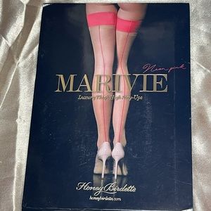 Honey Birdette Marivie Neon Pink Stockings